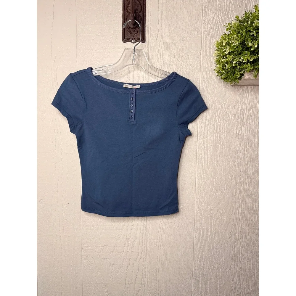 Intimately Free People Morning Pages Henley Top dark navy XS